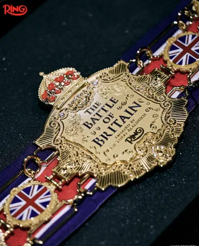 The Ring “Battle of Britain” championship belt for the Fury vs Joshua winner
